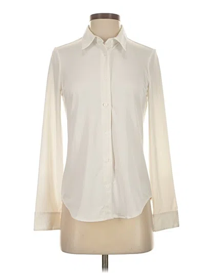 Pre-owned Mng Long Sleeve Blouse In White