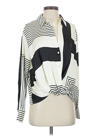 Pre-owned Mng Long Sleeve Blouse In White