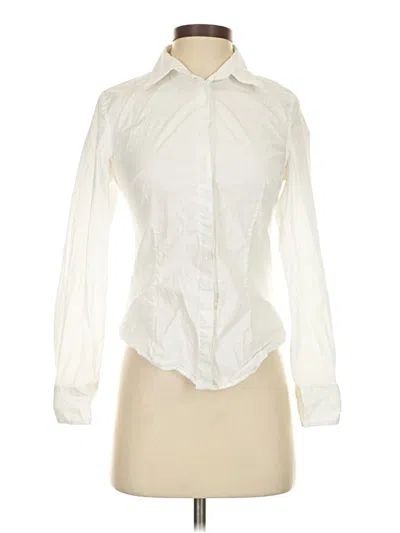 Pre-owned Mng Long Sleeve Blouse In White