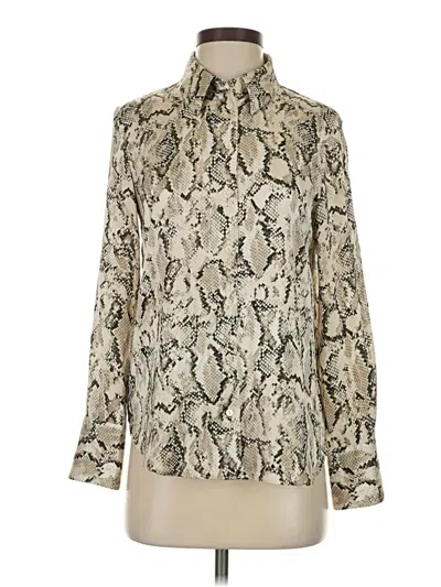 Pre-owned Mng Long Sleeve Blouse In White