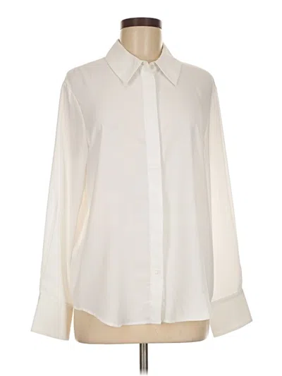 Pre-owned Mng Long Sleeve Blouse In White