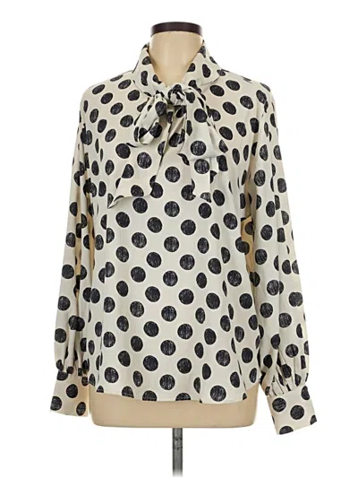 Pre-owned Mng Long Sleeve Blouse In White