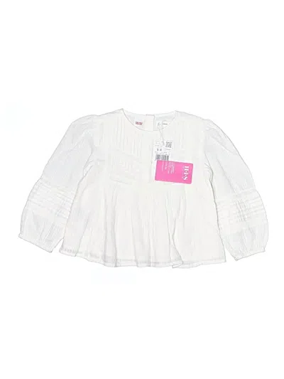 Pre-owned Mng Kids' Long Sleeve Blouse In White