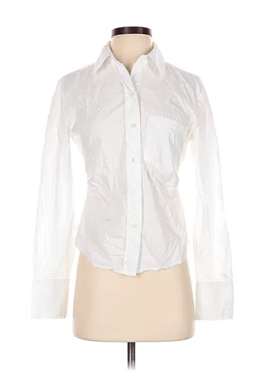 Pre-owned Mng Long Sleeve Blouse In White
