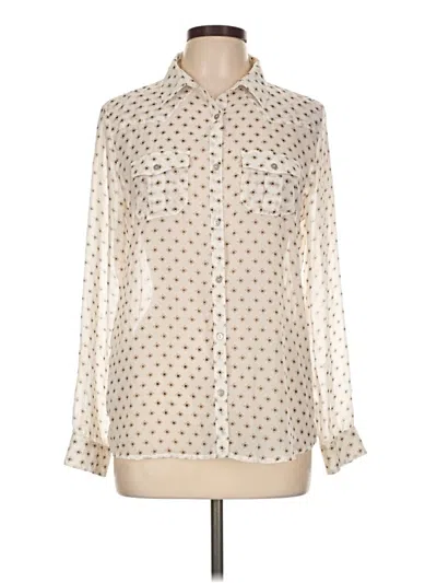 Pre-owned Mng Long Sleeve Blouse In White