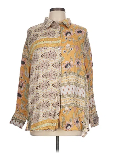 Pre-owned Mng Long Sleeve Blouse In Yellow