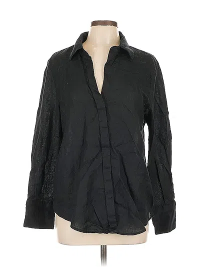 Pre-owned Mng Long Sleeve Button Down Shirt In Black