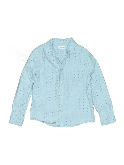 Pre-owned Mng Kids' Long Sleeve Button Down Shirt In Blue