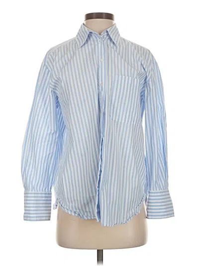 Pre-owned Mng Long Sleeve Button Down Shirt In Blue