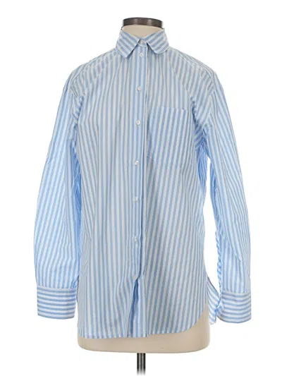 Pre-owned Mng Long Sleeve Button Down Shirt In Blue