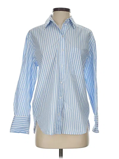 Pre-owned Mng Long Sleeve Button Down Shirt In Blue