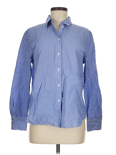 Pre-owned Mng Long Sleeve Button Down Shirt In Blue