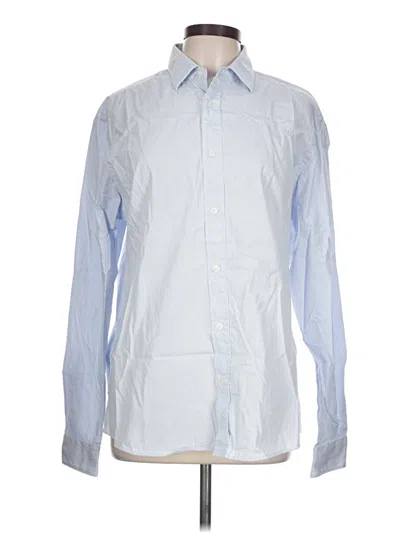 Pre-owned Mng Long Sleeve Button Down Shirt In Blue
