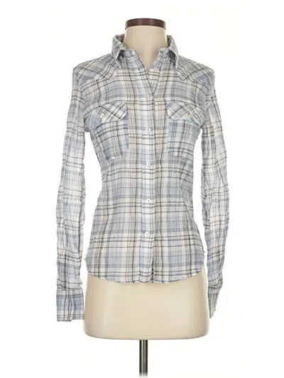 Pre-owned Mng Long Sleeve Button Down Shirt In Gray