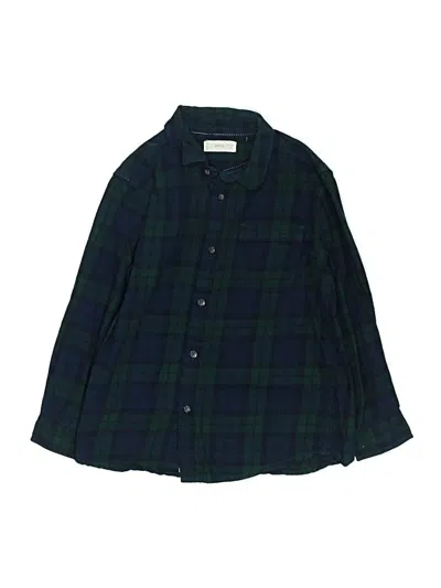 Pre-owned Mng Kids' Long Sleeve Button Down Shirt In Green
