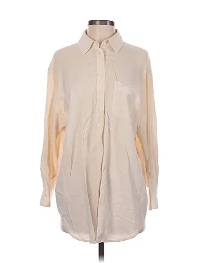 Pre-owned Mng Long Sleeve Button Down Shirt In Ivory