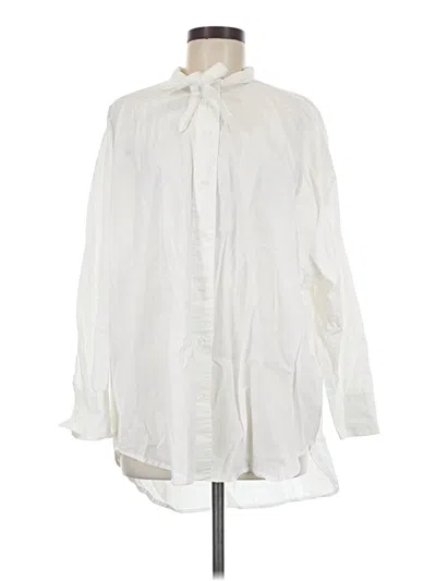 Pre-owned Mng Long Sleeve Button Down Shirt In Ivory