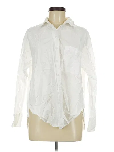 Pre-owned Mng Long Sleeve Button Down Shirt In Ivory
