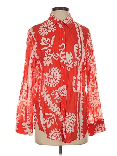 Pre-owned Mng Long Sleeve Button Down Shirt In Red