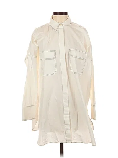 Pre-owned Mng Long Sleeve Button Down Shirt In White
