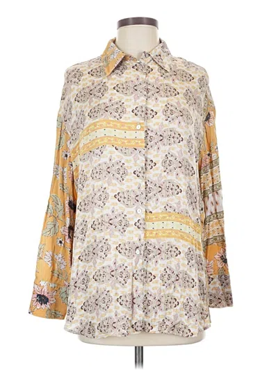 Pre-owned Mng Long Sleeve Button Down Shirt In Yellow