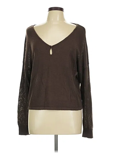Pre-owned Mng Long Sleeve Henley Shirt In Brown