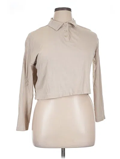 Pre-owned Mng Long Sleeve Polo Shirt In Brown