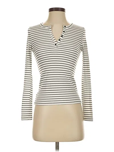 Pre-owned Mng Long Sleeve Polo Shirt In White