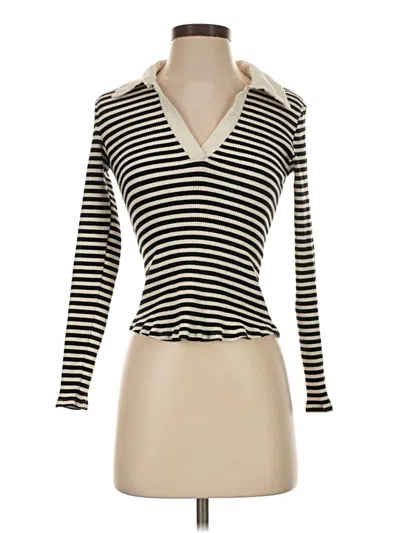 Pre-owned Mng Long Sleeve Top Black Cowl Neck Tops