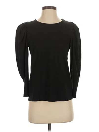 Pre-owned Mng Long Sleeve Top Black Crew Neck Tops