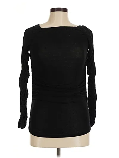 Pre-owned Mng Long Sleeve Top Black One Shoulder Neckline Tops
