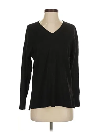 Pre-owned Mng Long Sleeve Top Black V Neck Tops