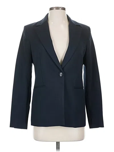 Pre-owned Mng Long Sleeve Top Blue Plunge Neckline Tops