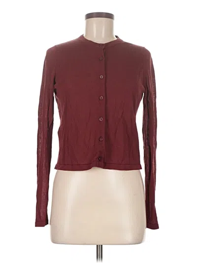 Pre-owned Mng Long Sleeve Top Burgundy Crew Neck Tops