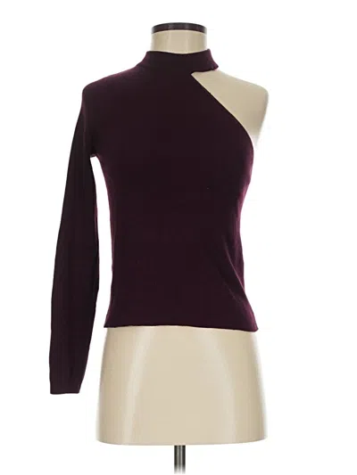 Pre-owned Mng Long Sleeve Top Burgundy Turtleneck Tops