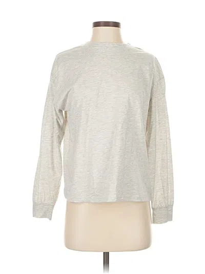 Pre-owned Mng Long Sleeve Top Gray Crew Neck Tops