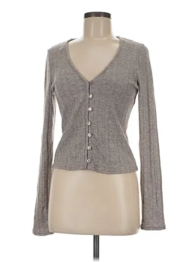 Pre-owned Mng Long Sleeve Top Gray Sweetheart Neckline Tops