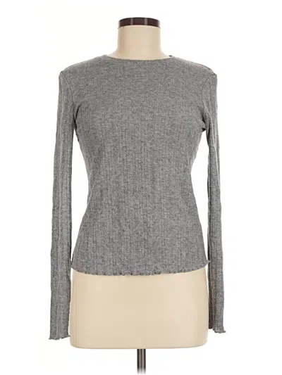 Pre-owned Mng Long Sleeve Top Gray Turtleneck Tops