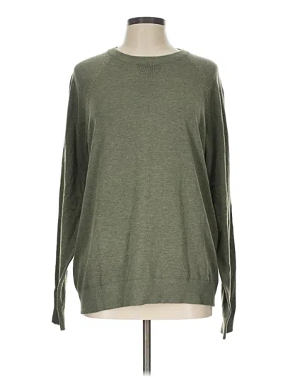 Pre-owned Mng Long Sleeve Top Green Crew Neck Tops