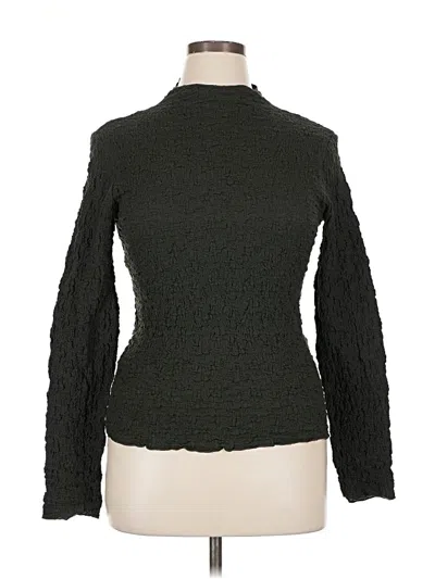 Mng Long Sleeve Top Green Turtleneck Tops In Gray