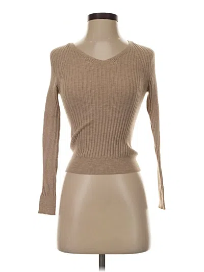 Pre-owned Mng Long Sleeve Top Tan Boatneck Tops
