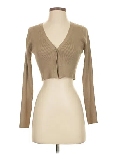 Pre-owned Mng Long Sleeve Top Tan Sweetheart Neckline Tops