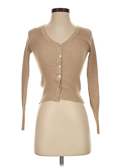 Pre-owned Mng Long Sleeve Top Tan Sweetheart Neckline Tops