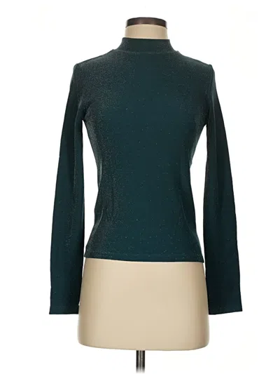 Pre-owned Mng Long Sleeve Top Teal Turtleneck Tops