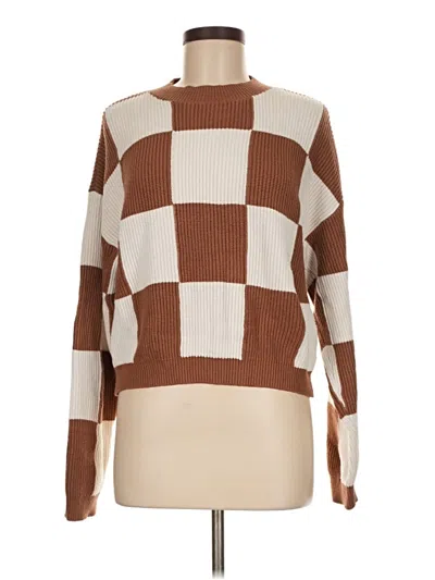Pre-owned Mng Pullover Sweater In Brown