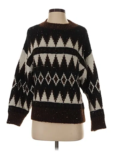 Pre-owned Mng Pullover Sweater In Brown