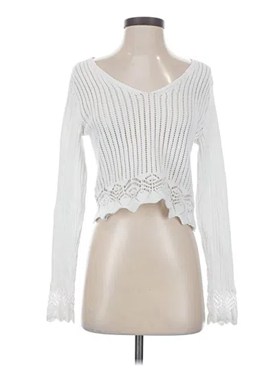 Pre-owned Mng Pullover Sweater In White