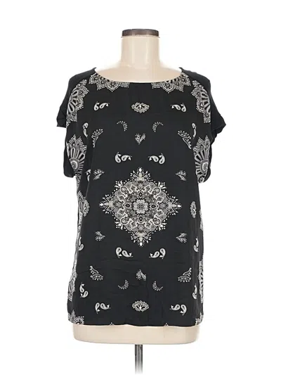 Pre-owned Mng Short Sleeve Blouse In Black