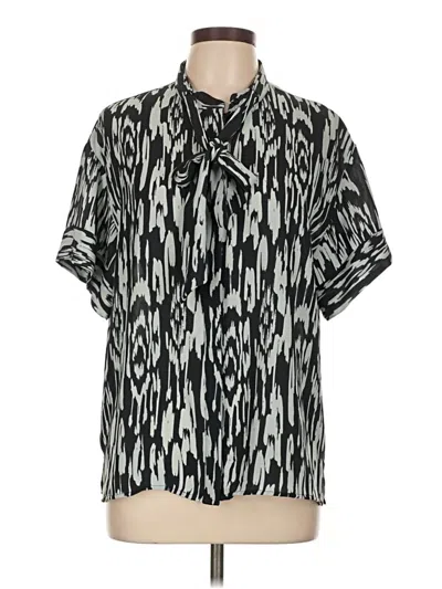 Pre-owned Mng Short Sleeve Blouse In Black
