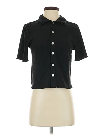 Pre-owned Mng Short Sleeve Blouse In Black